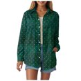 thumbnail image 1 of Towmus Womens Button Down Shirts Trendy Floral Printed Long Sleeve Blouses Business Work Shirt Dressy Casual Loose Tops, 1 of 5