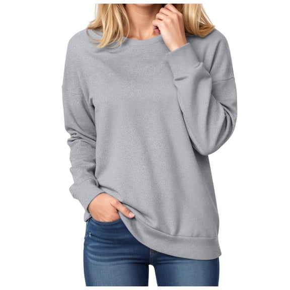 Towmus Womens Crew neck Sweatshirts for Women Casual Long Sleeve Sweatshirt Relaxed Fit Tops