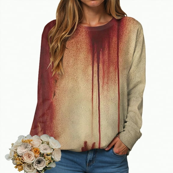 Towmus Womens Crewneck Halloween Sweatshirts Casual Long Sleeve Cute Graphic Sweatshirt Loose Fit Fall Pullover Tops