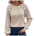thumbnail image 1 of Towmus Womens Fall Long Sleeve Tunic Tops Lace Patchwork Blouses Pullover Sweaters Casual Crew Neck Dressy Shirts, 1 of 6