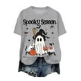 thumbnail image 1 of Towmus Womens Fall Pumpkin T-Shirts Funny Short Sleeve Halloween Graphic Tee Tops, 1 of 4