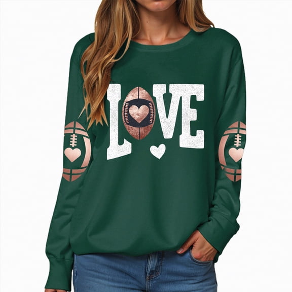 Towmus Womens Fall Winter Sweatshirt Shirts Graphic Sweatshirts Casual Long Sleeve Round Neck Sweatshirts Letter Printed Loose Top ffor Women Loose Fit