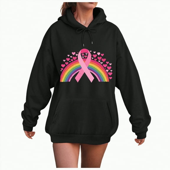Towmus Womens Graphic Hoodies Rainbow Printed Hoodie Sweatshirt Casual Plus Size Pullover Long Sleeve Streetwear Drawstring Hoode
