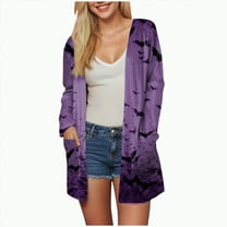 Towmus Womens Halloween Cardigan Casual Long Sleeve Fall Open Front Clothes Cardigan Sweaters Outwear