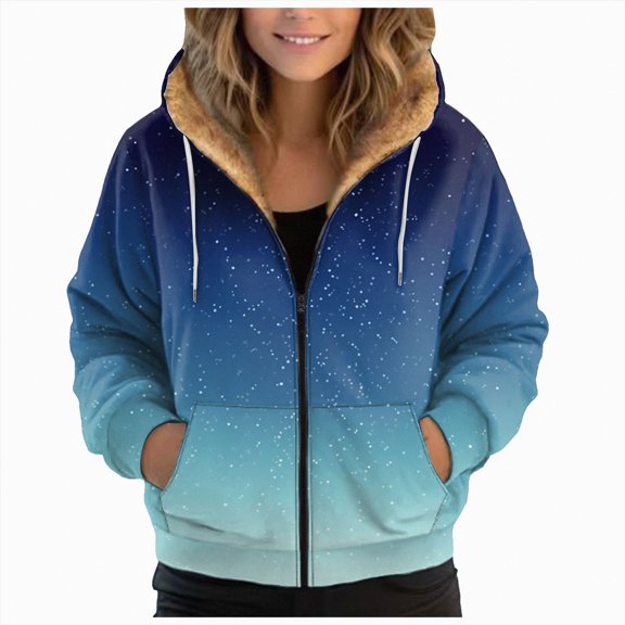 Towmus Womens Hoodies Oversized Sweatshirts Fleece Sweaters Gradient Hooded Long Sleeve Casual Y2K Fall Clothes 2025 Workout Shirt