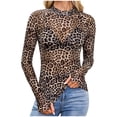 thumbnail image 1 of Towmus Womens Lace Long Sleeve Mesh Top Floral Neck Going Out Top Sheer Blouse Fashion Fall Outfits 2025, 1 of 6