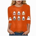 thumbnail image 1 of Towmus Womens Plus Size Blouses 3/4 Sleeve Crew Neck Halloween Graphic Tops Casual Graphic Dressy Shirts, 1 of 4