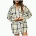 thumbnail image 1 of Towmus Womens Plus Size Button Down Flannel Shirts Long Sleeve Plaid Shackets Business Casual Blouse Top, 1 of 8