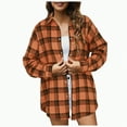 thumbnail image 1 of Towmus Womens Plus Size Button Down Flannel Shirts Long Sleeve Plaid Shackets Business Casual Blouse Top, 1 of 8