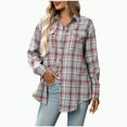 thumbnail image 1 of Towmus Womens Plus Size Flannel Shirts Plaid Shirts Long Sleeves Casual Button Down Collared Unisex Tops with Pockets, 1 of 8