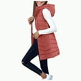 thumbnail image 1 of Towmus Womens Quilted Long Puffer Vest Jacket Full-Zip Sleeveless Winter Down Coats Waistcoat Casual Warm Parkas Overcoat with Hood L-6XL, 1 of 6
