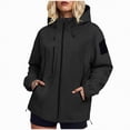 thumbnail image 1 of Towmus Womens Rain Jacket With Hood Lightweight with Hood Waterproof Raincoats Lightweight Solid Color Outdoor Trench Coat, 1 of 5