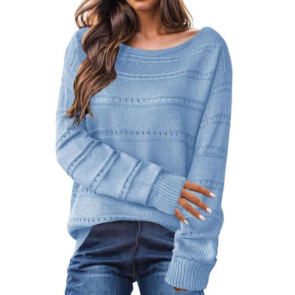 Towmus Womens Sweaters Cute Long Sleeve Off The Shoulder Pullover Tops Hollow Out Crochet Dressy Casual Outfits 2025