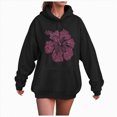 thumbnail image 1 of Towmus Womens Sweatshirt Graphic Hoodies Cute Letter Print Drawstring Pullover Casual Long Sleeve Tops with Pocket, 1 of 6