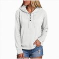 thumbnail image 1 of Towmus Womens Sweatshirts with Hood Half Button Collar Hoodies Drawstring Sweatshirts Hoodie Pullover Tops S-4XL, 1 of 9