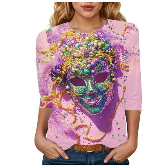 Towmus Womens Tops Long Sleeve Fall Women's Casual Print Sweatshirts Thermal Crewneck Long Sleeve T-Shirts Loose Fitting