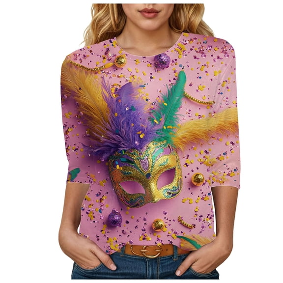 Towmus Womens Tops Long Sleeve Fall Women's Casual Print Sweatshirts Thermal Crewneck Long Sleeve T-Shirts Loose Fitting