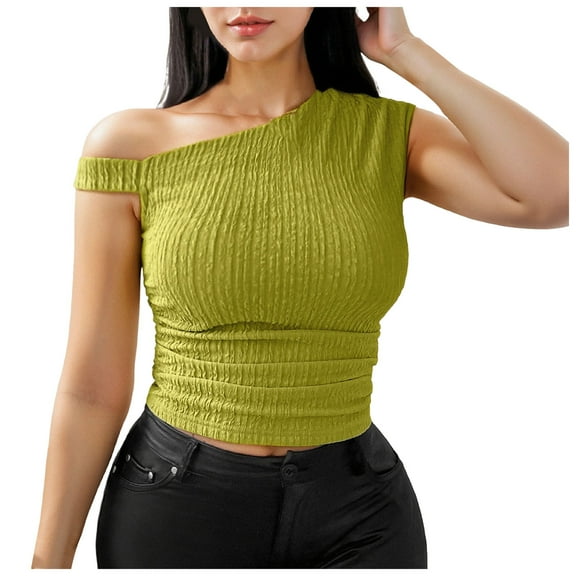 Towmus Womens Tube Top Summer Off The Shoulder Tops Basic Cute Ruched Tight Fitted Going Out Tshirts