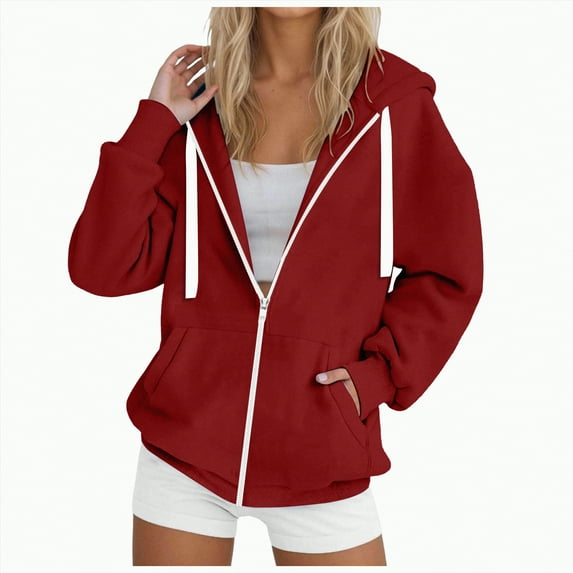 Towmus Womens Ultimate Heavyweight Hoodies Sweatshirts Oversized Zip Up Hoodie Casual Solid Color Outerwear S-3XL