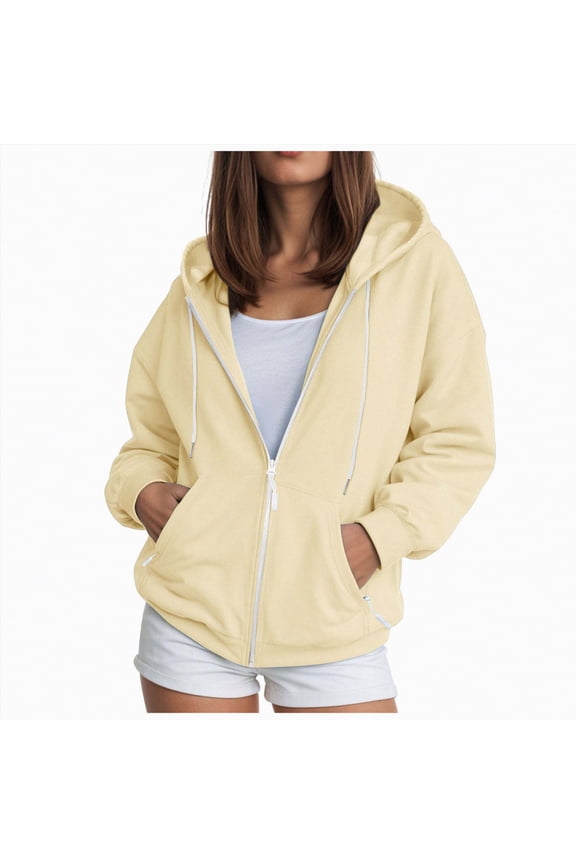 Womens Ultimate Heavyweight Zip Up Y2K Hoodies Casual Long Sleeve Sweatshirts Fall Spring Pullover Tops with Pockets