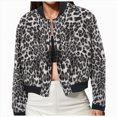 thumbnail image 1 of Towmus Womens Zip Up Jacket Lightweight Leopard Printed Cropped Bomber Jacket Full Zip Cropped Coat Trendy Long Sleeve with Pockets, 1 of 6