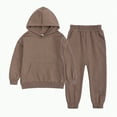thumbnail image 1 of Towmus Youth 2PCS Jogger Outfits Set Causal Solid Color Hooded + Sweatpants Boys Girls Athletic Sweatsuits Pullover Clothes, 1 of 4