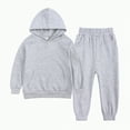 thumbnail image 1 of Towmus Youth 2PCS Jogger Outfits Set Causal Solid Color Hooded + Sweatpants Boys Girls Athletic Sweatsuits Pullover Clothes, 1 of 4