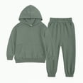 thumbnail image 1 of Towmus Youth 2PCS Jogger Outfits Set Causal Solid Color Hooded + Sweatpants Boys Girls Athletic Sweatsuits Pullover Clothes, 1 of 4