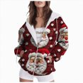thumbnail image 1 of Towmus Zip Up Hoodie Women Oversize Hooded Sweatshirt, Causal Pullover Tops Fall Winter Drawstring Hoodies with Pockets, 1 of 6