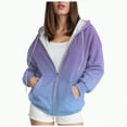 thumbnail image 1 of Towmus Zip Up Hoodie Women Trendy Gradient Printed Long Sleeve Full Zipper Plus Size Coat Fall Jacket Hooded Sweatshirt With Pockets, 1 of 6