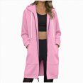 thumbnail image 1 of Towmus Zip up Hoodies for Women Plus Size Sweatshirts Long Coat Fall Winter Outwear with Pockets, 1 of 7