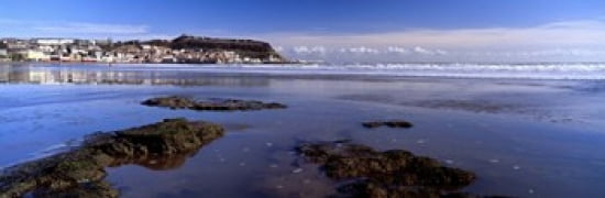 Town At The Waterfront Scarborough South Bay North Yorkshire England United Kingdom Canvas Art - Panoramic Images (36 x 12)