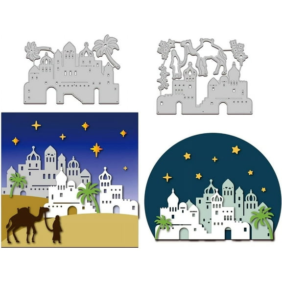 Town of Bethlehem Cutting Dies Christmas Embossing Stencil Template for Card Making DIY Scrapbooking Carbon Steel Die Cutting Template Metal Die Cuts for DIY Crafting Decor