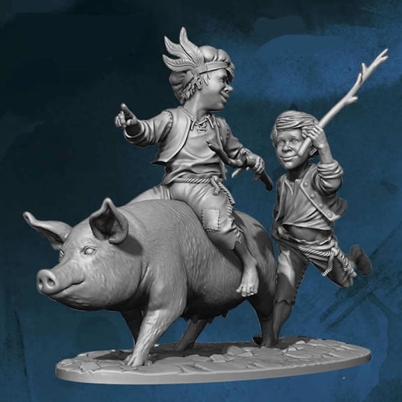 Town Children Figure Kit 28mm Heroic Scale Miniature Unpainted First Legion