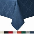 thumbnail image 1 of Town & Country Living Lexington Damask Tablecloth-Traditional/Stain Resistant/Machine Washable/Cotton Polyester Blend, 70"x160" Rectangle Navy Blue, 1 of 1