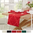 thumbnail image 1 of Town & Country Living Lexington Table Runner 15"x72" Rectangle, Stain Resistant Machine Washable Cotton/Polyester, Damask Red, 1 of 6