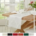 thumbnail image 1 of Town & Country Living Lexington Table Runner 15"x90" Rectangle, Stain Resistant Machine Washable Cotton/Polyester, Damask White, 1 of 6