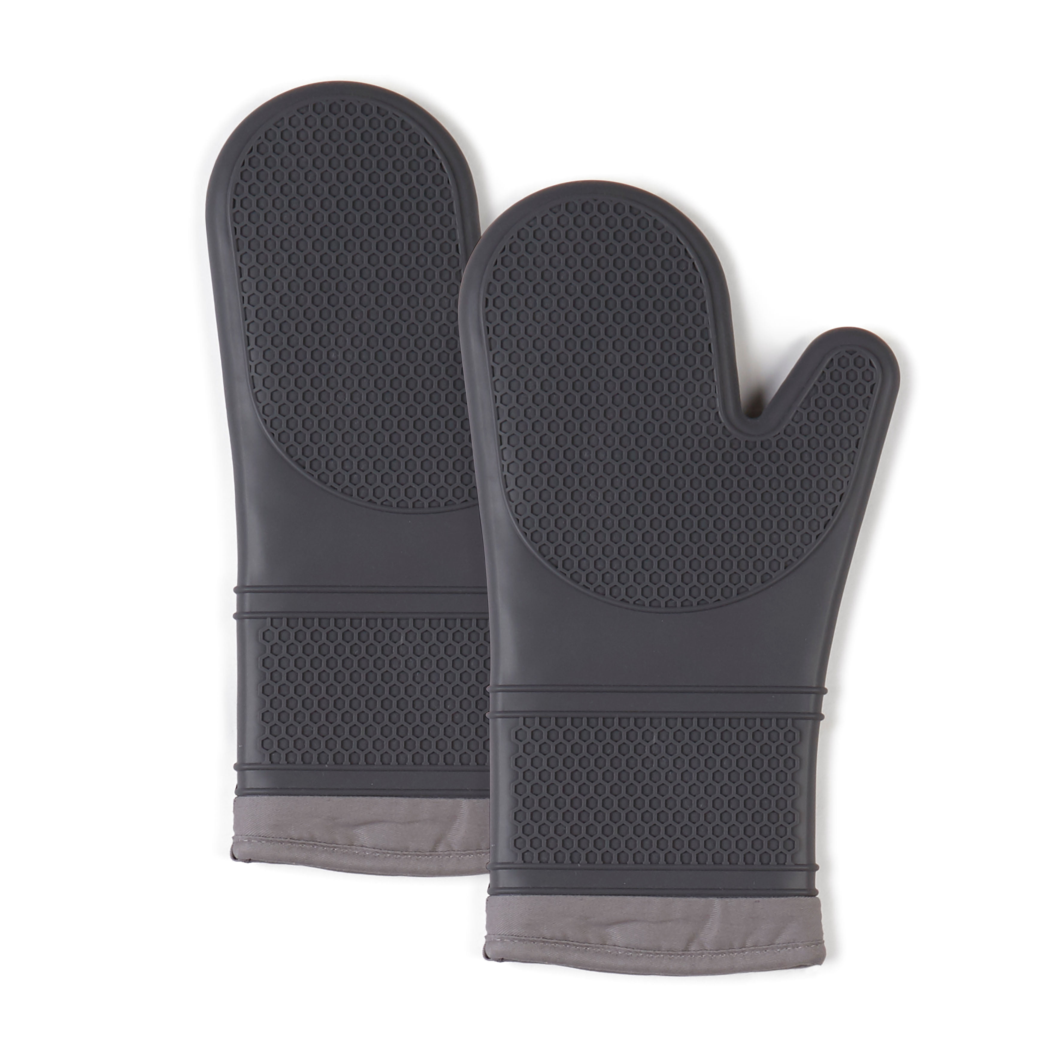 TOWN & COUNTRY LIVING Silicone Oven Mitt 2-Pack Set, Metal Night Grey, 7.5"x13"