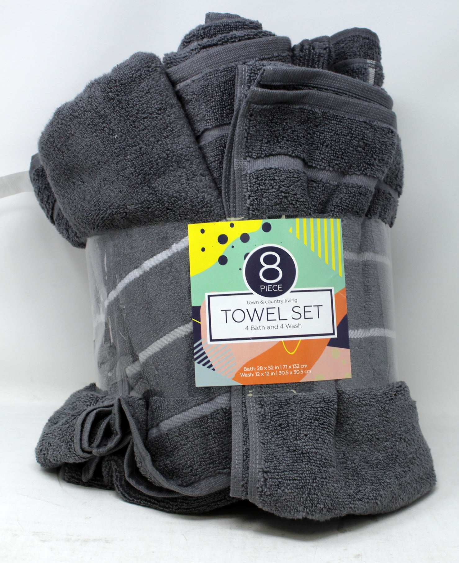 Town Country Living Towel Set Bath and Wash Gray Walmart