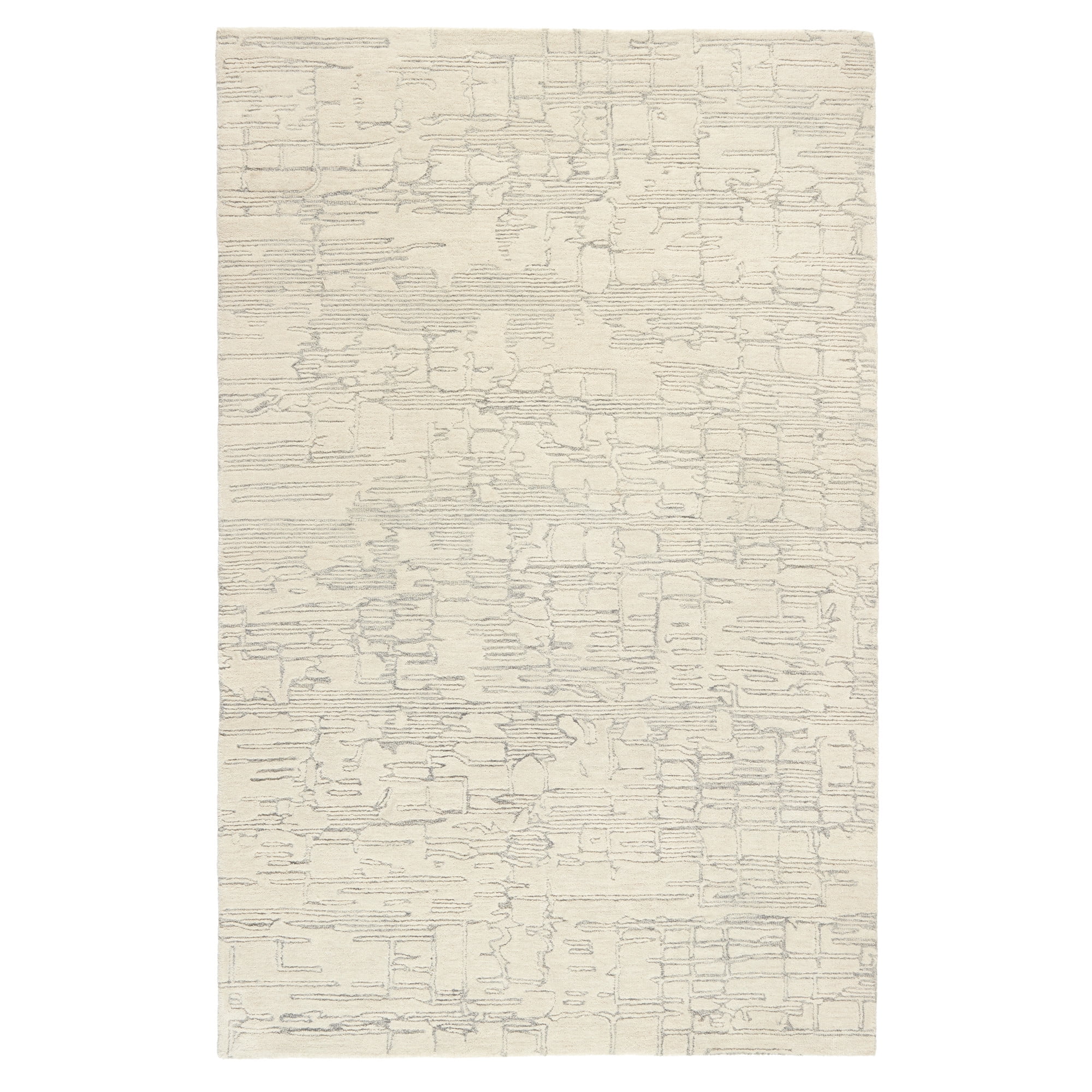 Handmade Abstract Blue and Beige Wool 6' x 9' Area Rug