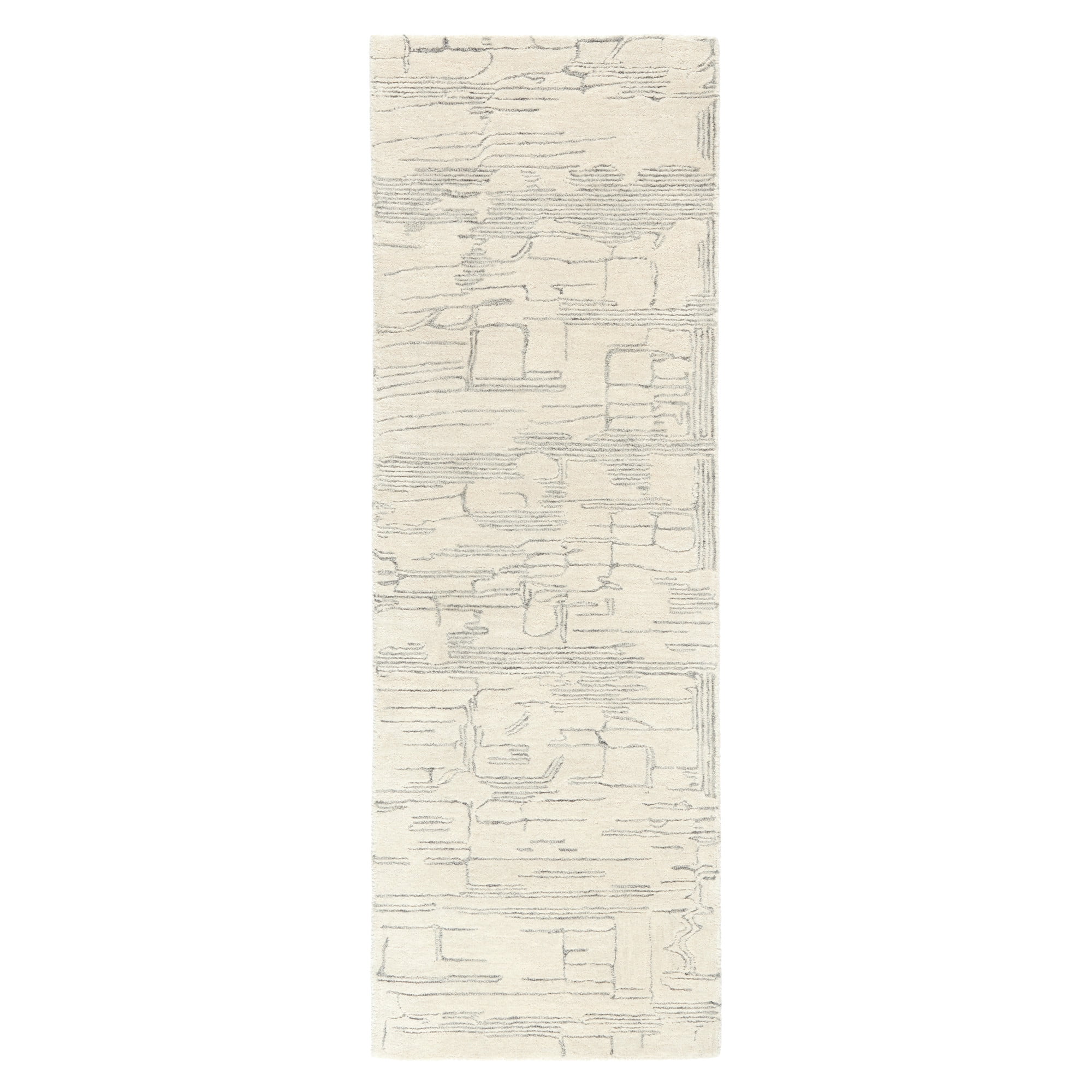 Remi Beige and Blue Hand-Tufted Wool Abstract Area Rug