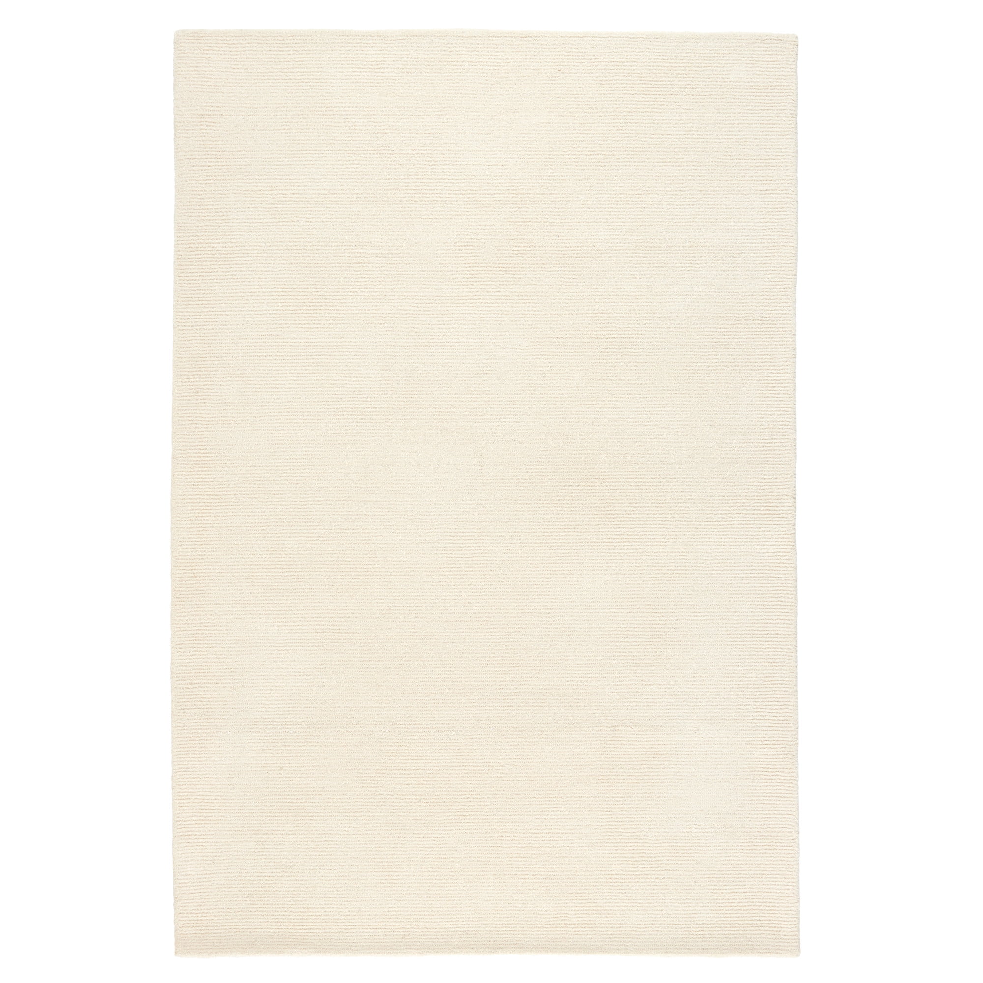 Taupe and Ivory Ribbed Hand-Tufted Wool 5' x 7' Area Rug