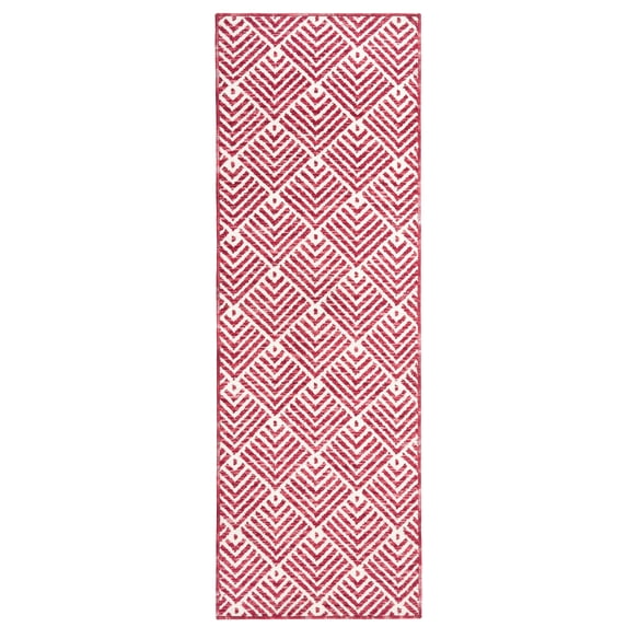 Multiple Use Store Town & Country Walker Everwash Red Tufted Machine Washable Rug 24x72 ...