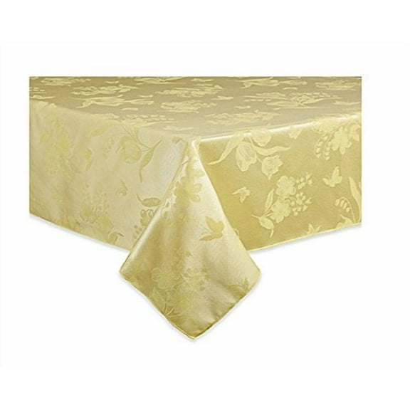 Town & Country Spring Splendor Tablecloth in Butter Oblong 60 Inches x 144 Inches Seats 12 to 14 People
