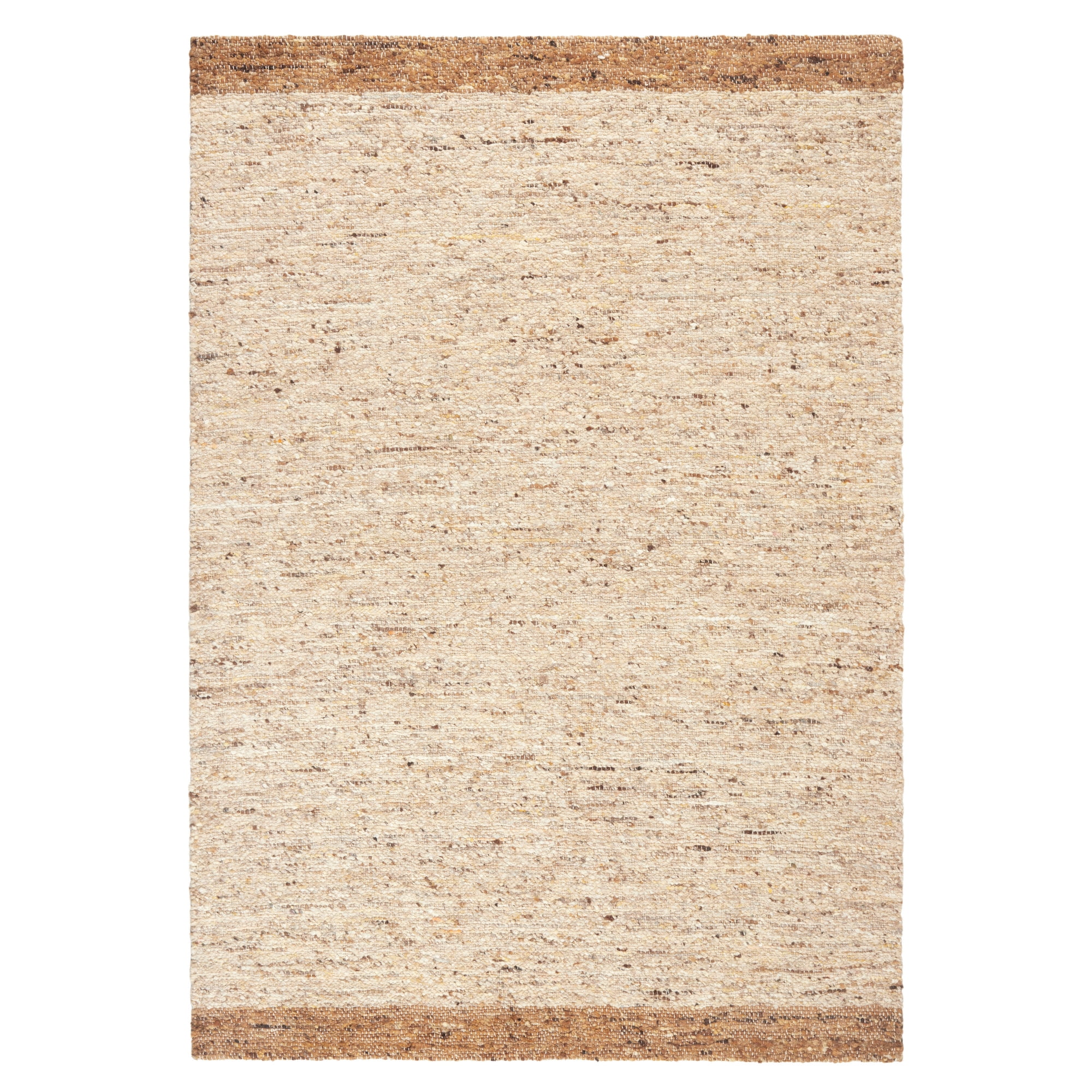 Montana Beige and Light Brown Wool Handmade Area Rug 8' x 10'