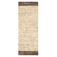 thumbnail image 1 of TOWN & COUNTRY TERRA Montana Textured Border Handcrafted 100% Wool Runner Area Rug, Beige/Dark Brown, 2'5"x7", 1 of 9