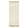thumbnail image 1 of TOWN & COUNTRY TERRA Montana Textured Border Handcrafted 100% Wool Runner Area Rug, Ivory/Beige, 2'5"x7", 1 of 9
