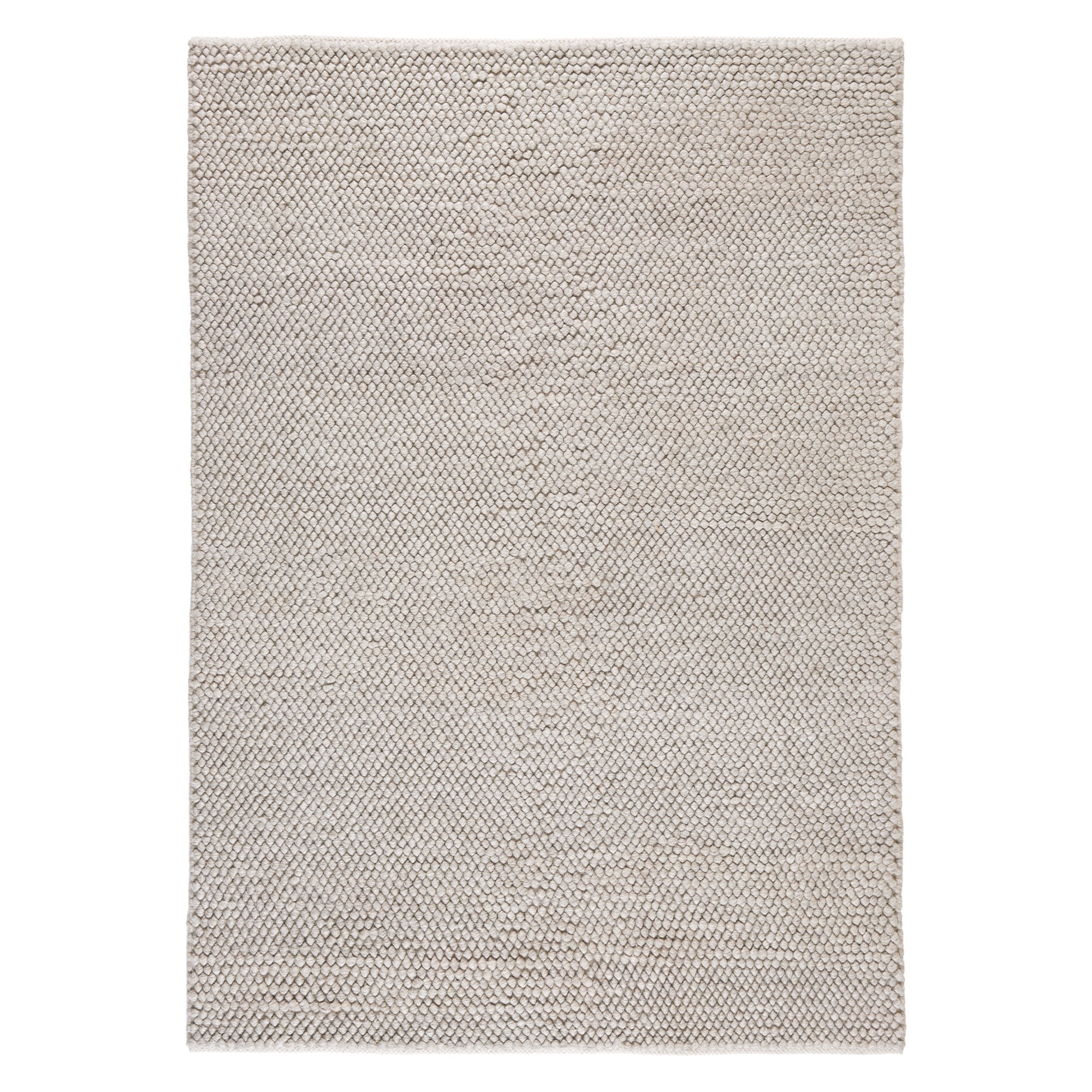 Handcrafted Beige Wool Rectangular Area Rug 5' x 7'