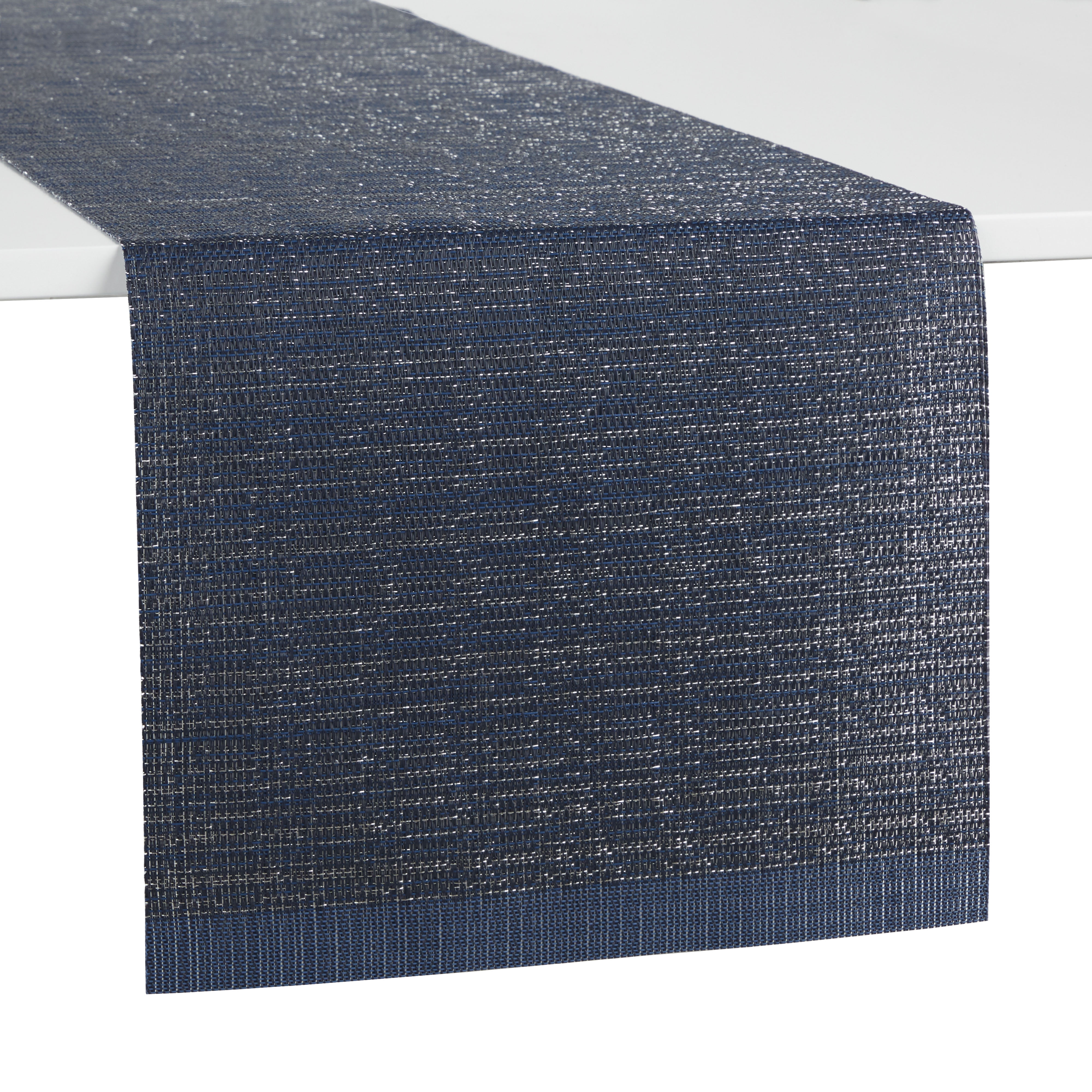 Navy Blue Polyester Rectangle Table Runner, 90" Length