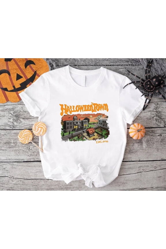 Town Est. 1998 T-Shirt Shirt, , Creepy Vibes Tee, Spooky Season Trip Shirt, Cool Town Shirt, Full Size S-5XL